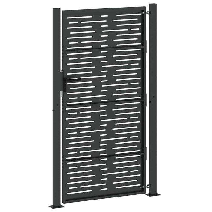 Poartă de grădină Negru 110 x 205 cm Oțel vopsit electrostatic WALTI