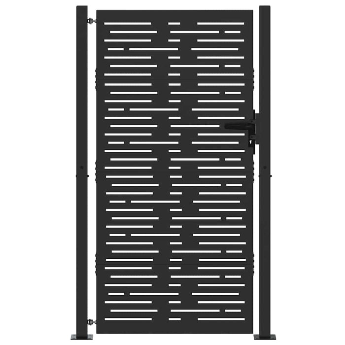 Poartă de grădină Negru 110 x 205 cm Oțel vopsit electrostatic WALTI
