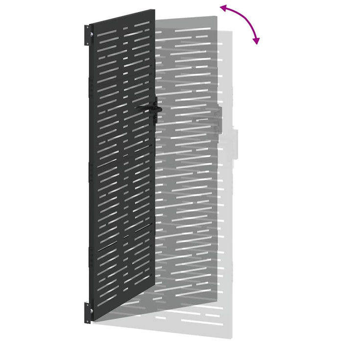 Poartă de grădină Negru 110 x 205 cm Oțel vopsit electrostatic WALTI