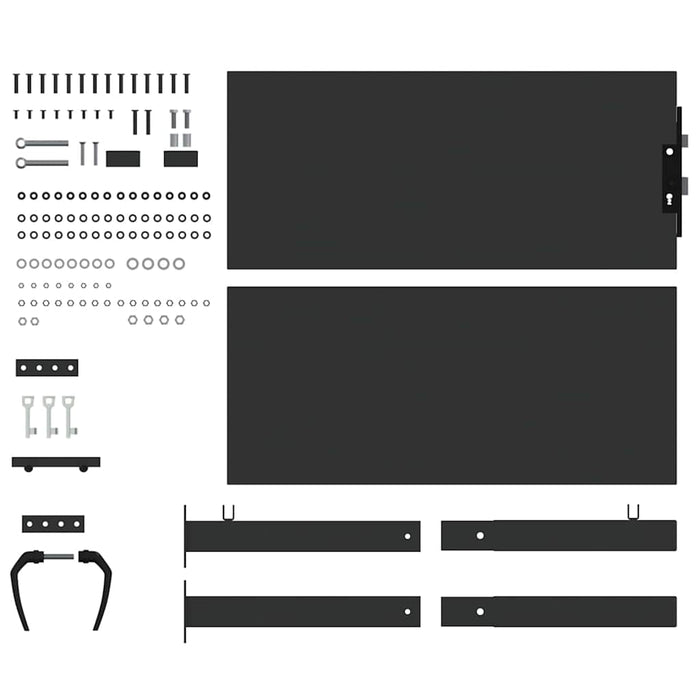 Poartă de grădină Negru 110 x 105 cm Oțel vopsit electrostatic WALTI