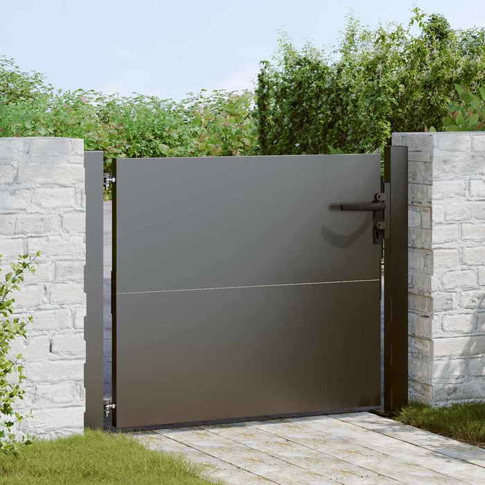 Poartă de grădină Negru 110 x 105 cm Oțel vopsit electrostatic WALTI