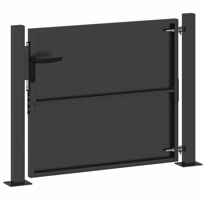 Poartă de grădină Negru 110 x 105 cm Oțel vopsit electrostatic WALTI