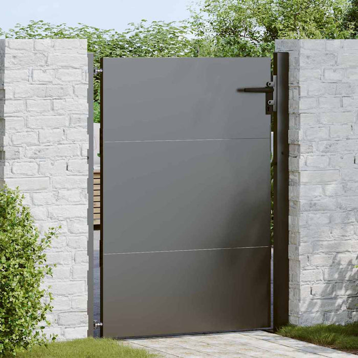 Poartă de grădină Negru 105 x 130 cm Oțel vopsit electrostatic WALTI