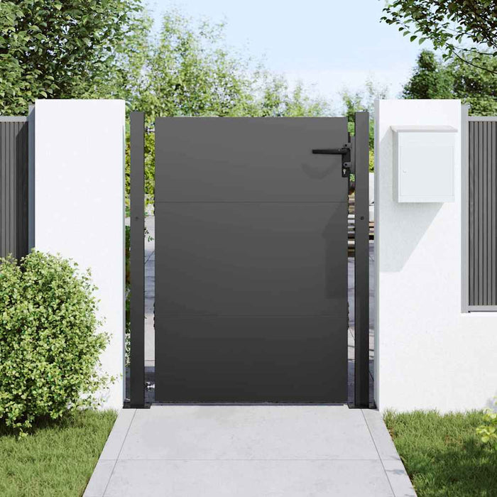 Poartă de grădină Negru 105 x 130 cm Oțel vopsit electrostatic WALTI
