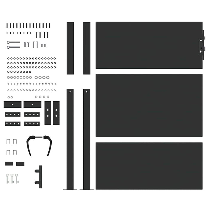 Poartă de grădină Negru 110 x 155 cm Oțel vopsit electrostatic WALTI