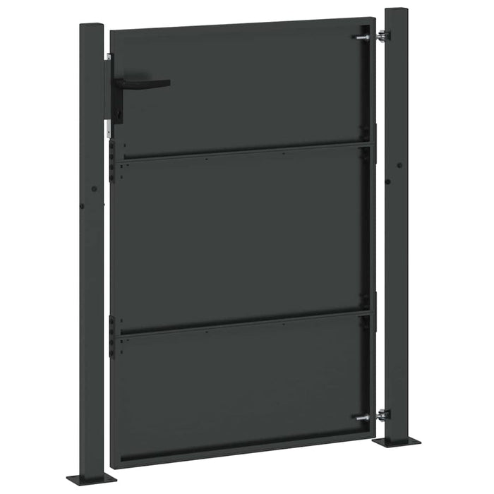 Poartă de grădină Negru 110 x 155 cm Oțel vopsit electrostatic WALTI