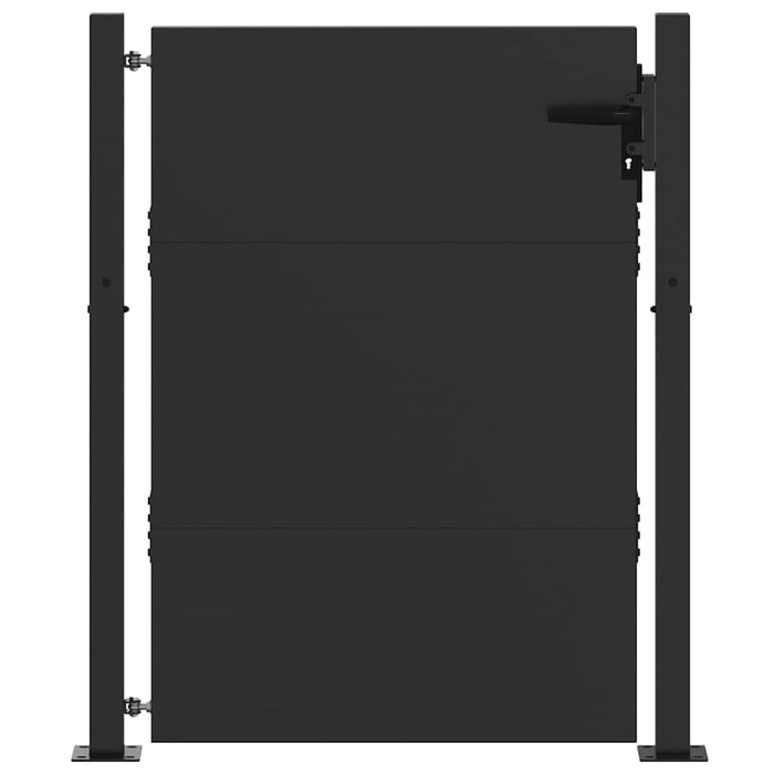 Poartă de grădină Negru 110 x 155 cm Oțel vopsit electrostatic WALTI