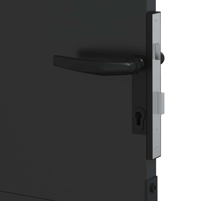 Poartă de grădină Negru 105 x 205 cm Oțel vopsit electrostatic WALTI