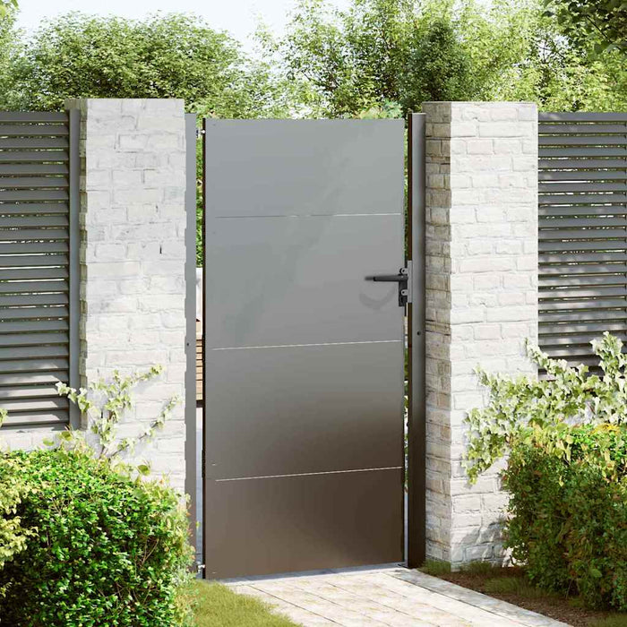 Poartă de grădină Negru 105 x 205 cm Oțel vopsit electrostatic WALTI
