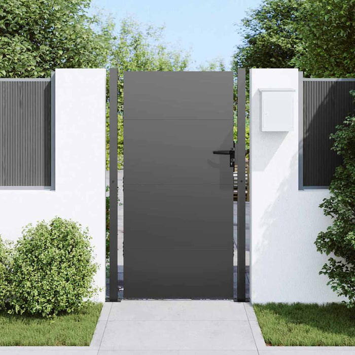 Poartă de grădină Negru 105 x 205 cm Oțel vopsit electrostatic WALTI