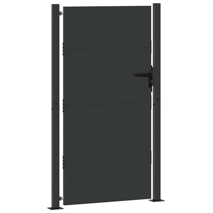 Poartă de grădină Negru 105 x 205 cm Oțel vopsit electrostatic WALTI