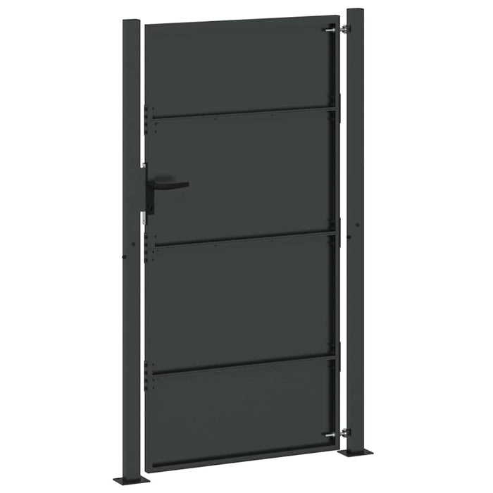 Poartă de grădină Negru 105 x 205 cm Oțel vopsit electrostatic WALTI