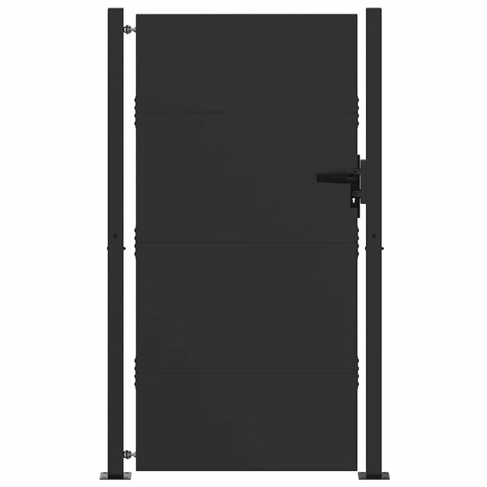 Poartă de grădină Negru 105 x 205 cm Oțel vopsit electrostatic WALTI