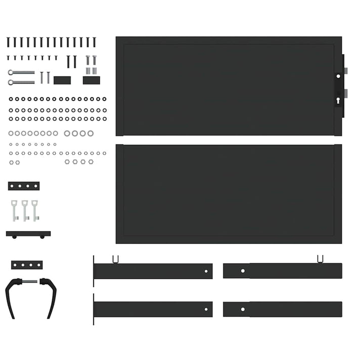 Poartă de grădină Negru 110 x 105 cm Oțel vopsit electrostatic WALTI