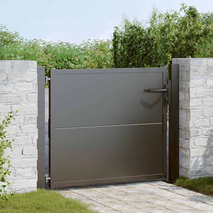 Poartă de grădină Negru 110 x 105 cm Oțel vopsit electrostatic WALTI