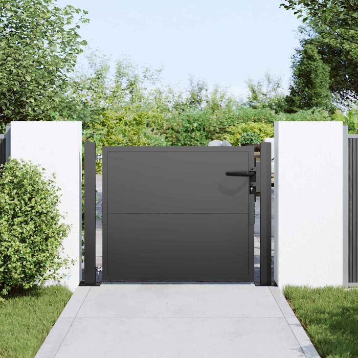 Poartă de grădină Negru 110 x 105 cm Oțel vopsit electrostatic WALTI
