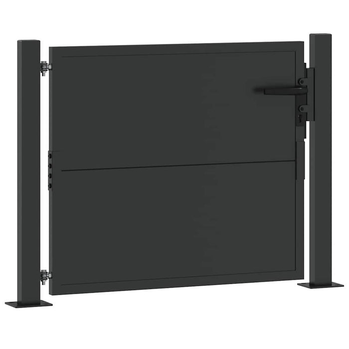 Poartă de grădină Negru 110 x 105 cm Oțel vopsit electrostatic WALTI