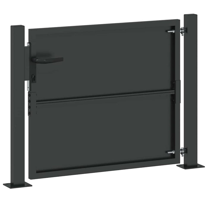 Poartă de grădină Negru 110 x 105 cm Oțel vopsit electrostatic WALTI
