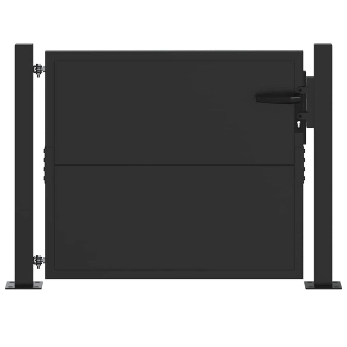 Poartă de grădină Negru 110 x 105 cm Oțel vopsit electrostatic WALTI