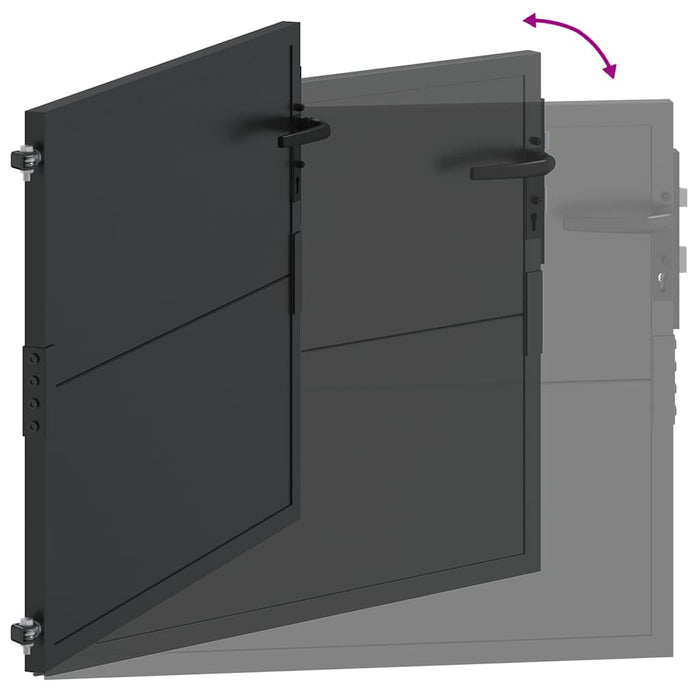 Poartă de grădină Negru 110 x 105 cm Oțel vopsit electrostatic WALTI