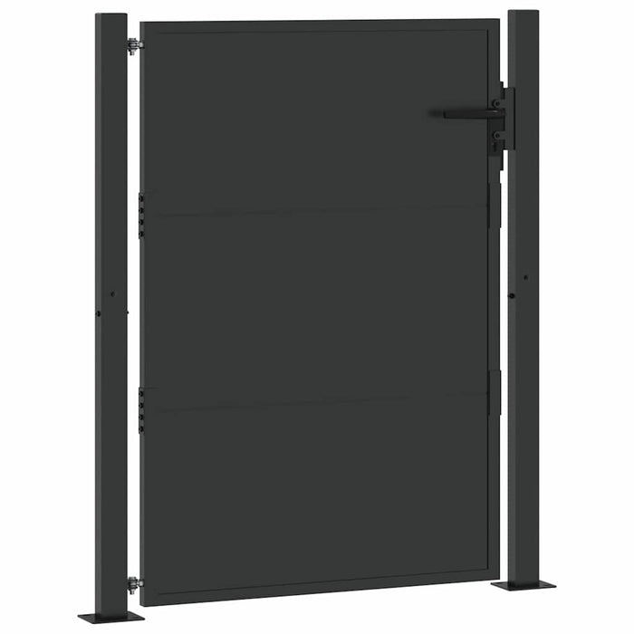 Poartă de grădină Negru 110 x 130 cm Oțel vopsit electrostatic WALTI