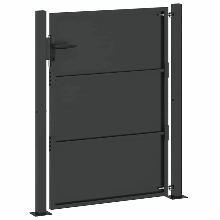 Poartă de grădină Negru 110 x 130 cm Oțel vopsit electrostatic WALTI