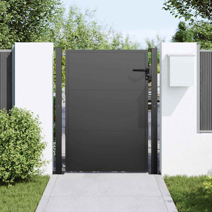Poartă de grădină Negru 110 x 155 cm Oțel vopsit electrostatic WALTI