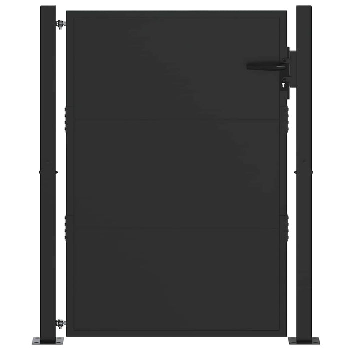 Poartă de grădină Negru 110 x 155 cm Oțel vopsit electrostatic WALTI