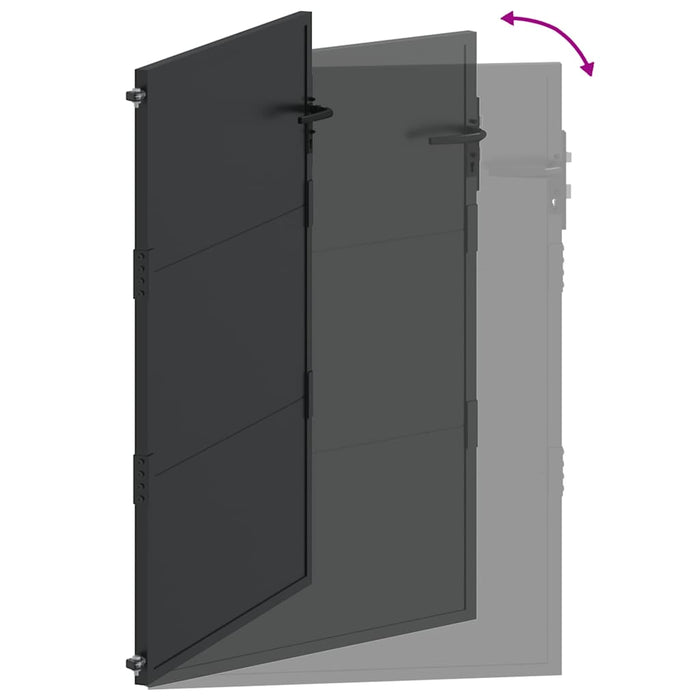 Poartă de grădină Negru 110 x 155 cm Oțel vopsit electrostatic WALTI