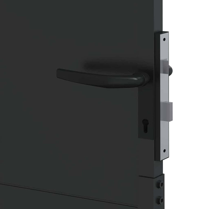 Poartă de grădină Negru 110 x 180 cm Oțel vopsit electrostatic WALTI