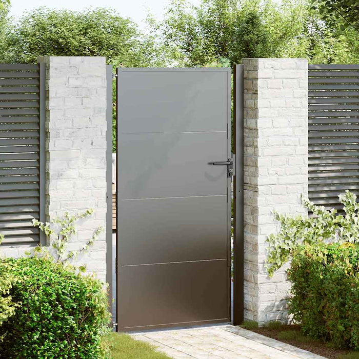 Poartă de grădină Negru 110 x 180 cm Oțel vopsit electrostatic WALTI