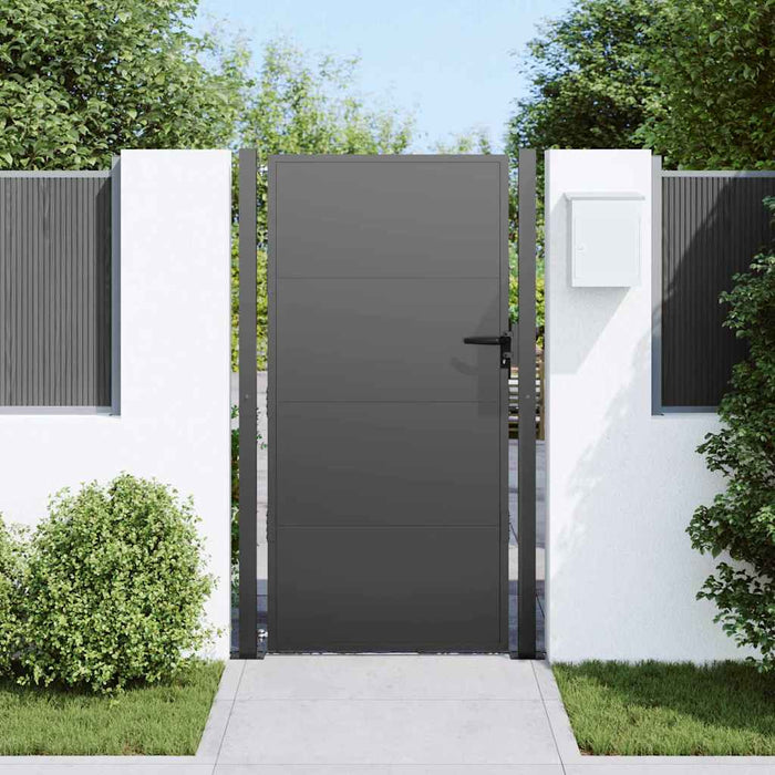 Poartă de grădină Negru 110 x 180 cm Oțel vopsit electrostatic WALTI