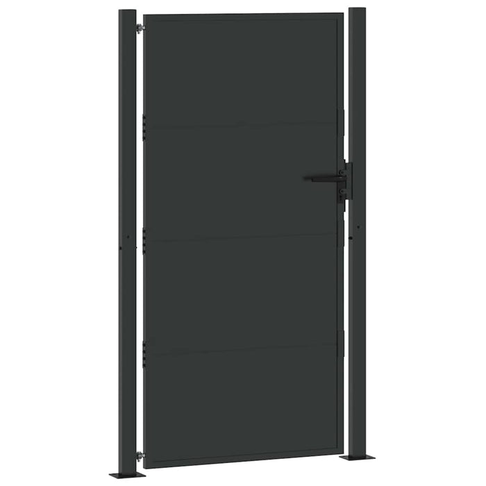 Poartă de grădină Negru 110 x 180 cm Oțel vopsit electrostatic WALTI