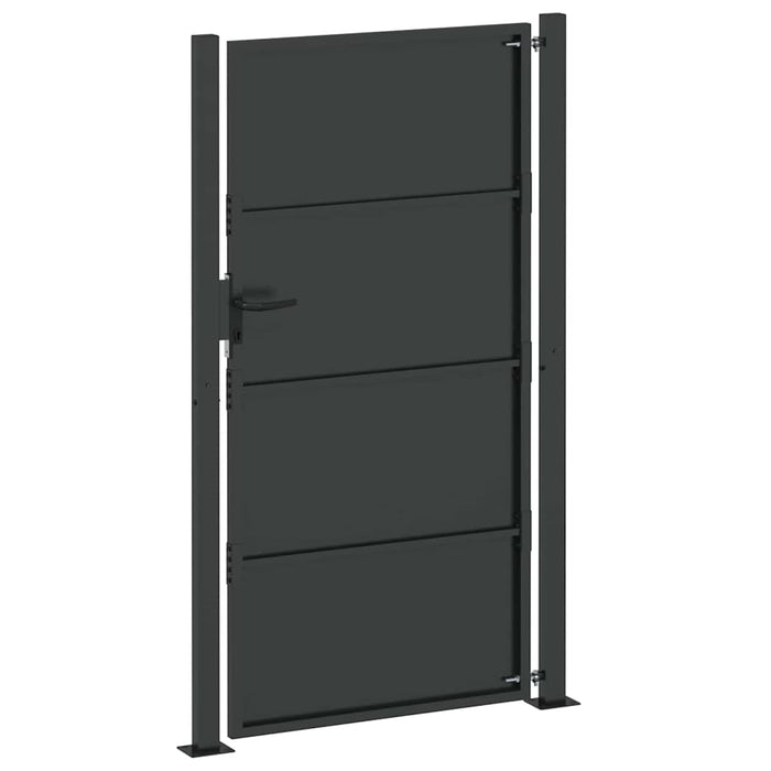 Poartă de grădină Negru 110 x 180 cm Oțel vopsit electrostatic WALTI