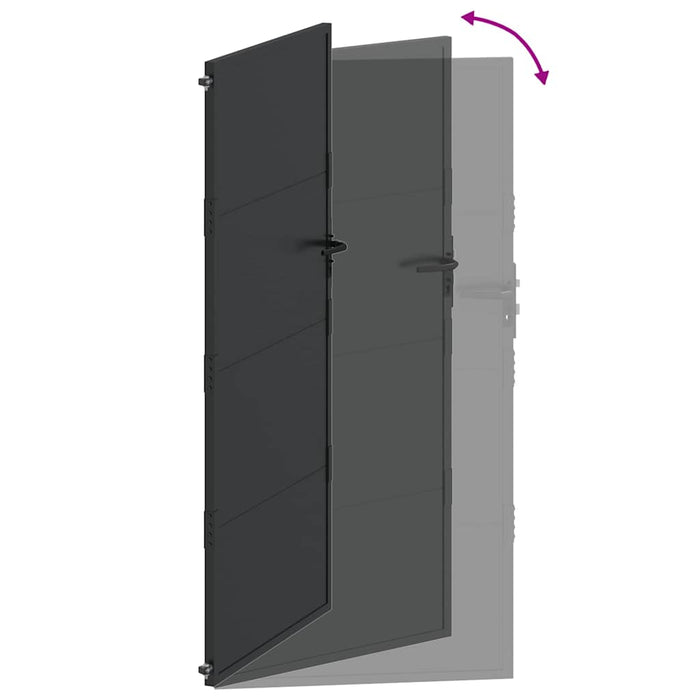 Poartă de grădină Negru 110 x 205 cm Oțel vopsit electrostatic - WALTI WALTI