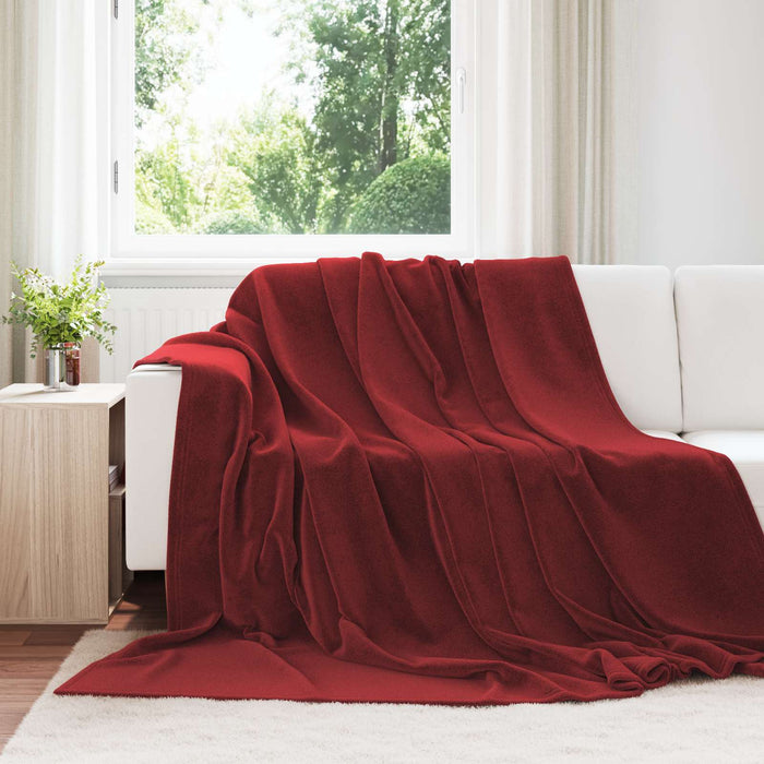 Pătura de aruncat Roșu Bordeaux 240 x 270 cm Molton - WALTI WALTI
