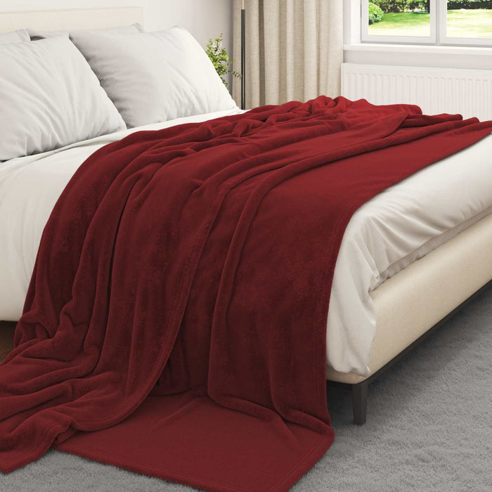 Pătura de aruncat Roșu Bordeaux 240 x 270 cm Molton - WALTI WALTI