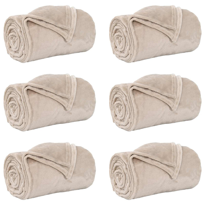 Pături de aruncat 6 pcs Bej 130 x 150 cm Molton - WALTI WALTI
