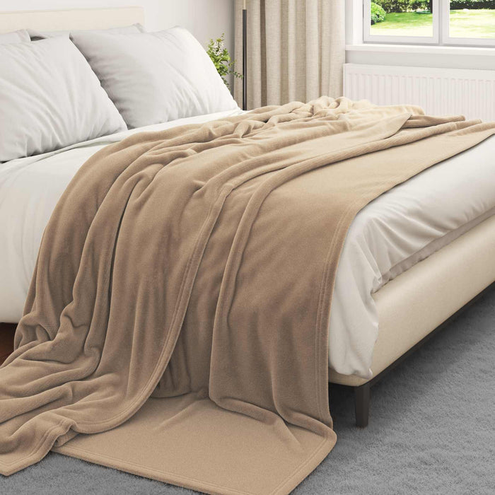 Pături de aruncat 6 pcs Culoare Cămilă 220 x 240 cm Molton - WALTI WALTI
