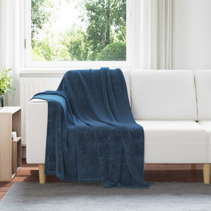Pături de aruncat 6 pcs Albastru marin 130 x 150 cm Molton - WALTI WALTI