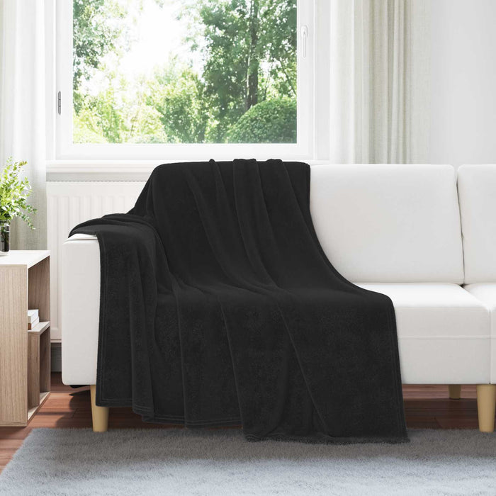 Pături de aruncat 6 pcs Negru 150 x 200 cm Molton - WALTI WALTI