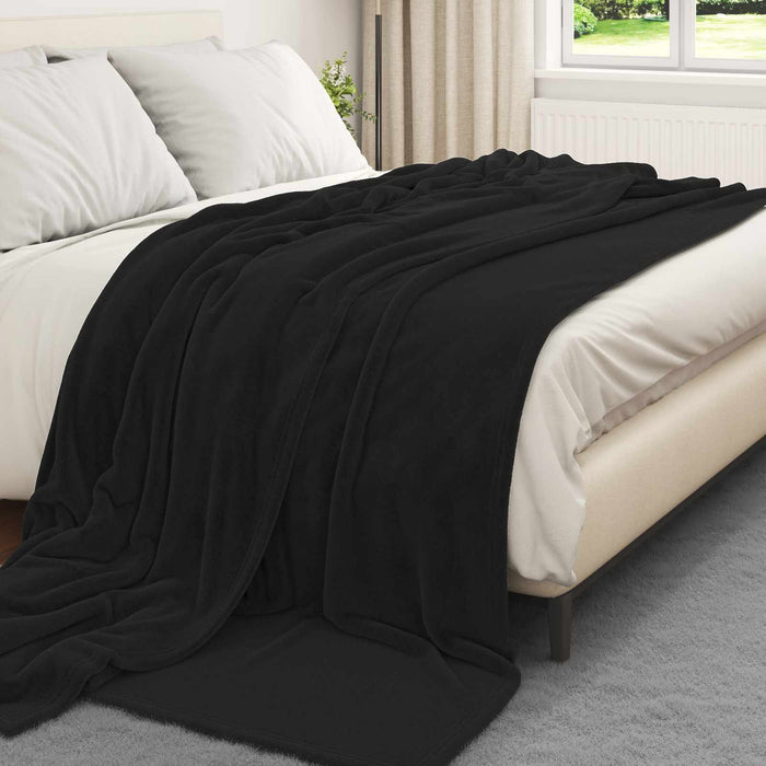 Pături de aruncat 6 pcs Negru 220 x 240 cm Molton - WALTI WALTI