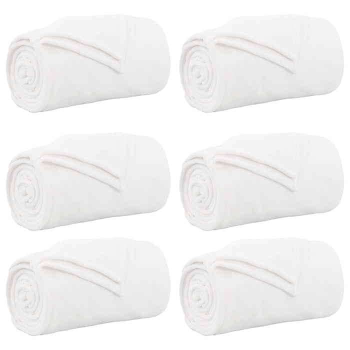 Pături de aruncat 6 pcs Alb 220 x 240 cm Molton - WALTI WALTI