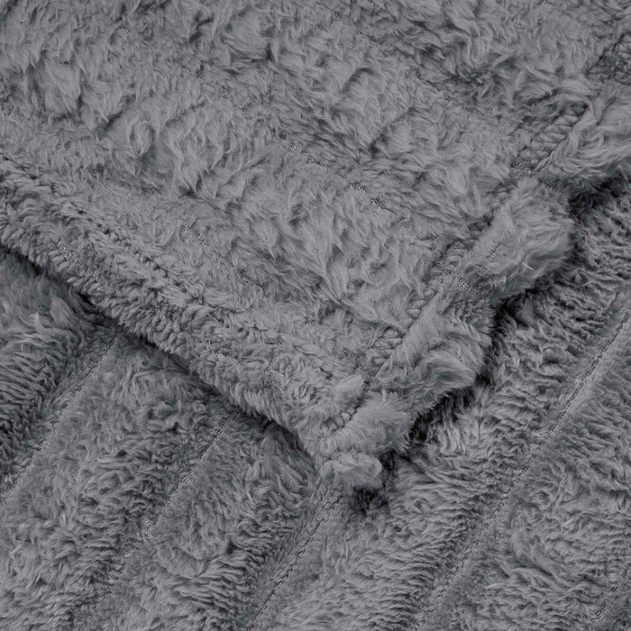 Pătura de aruncat Gri închis 240 x 220 cm Molton - WALTI WALTI