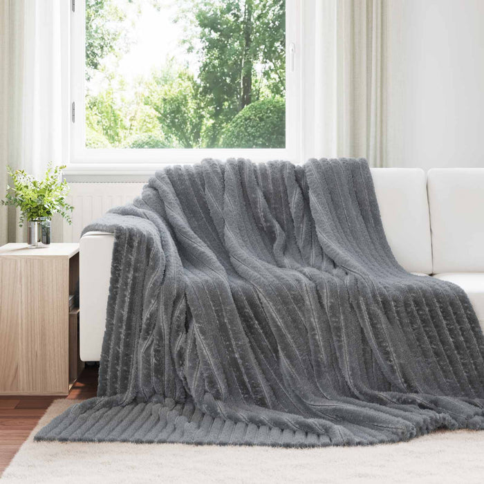 Pătura de aruncat Gri închis 240 x 220 cm Molton - WALTI WALTI