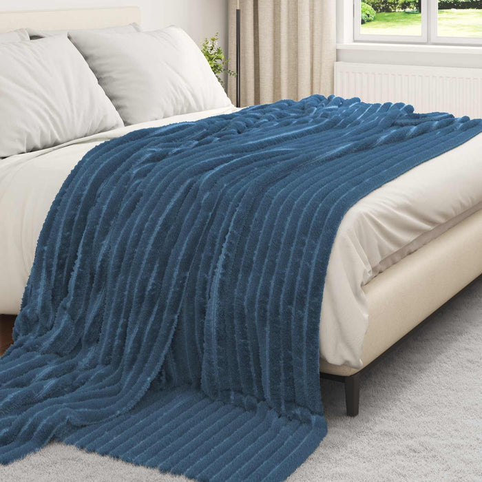 Pătura de aruncat Albastru marin 270 x 240 cm Molton - WALTI WALTI