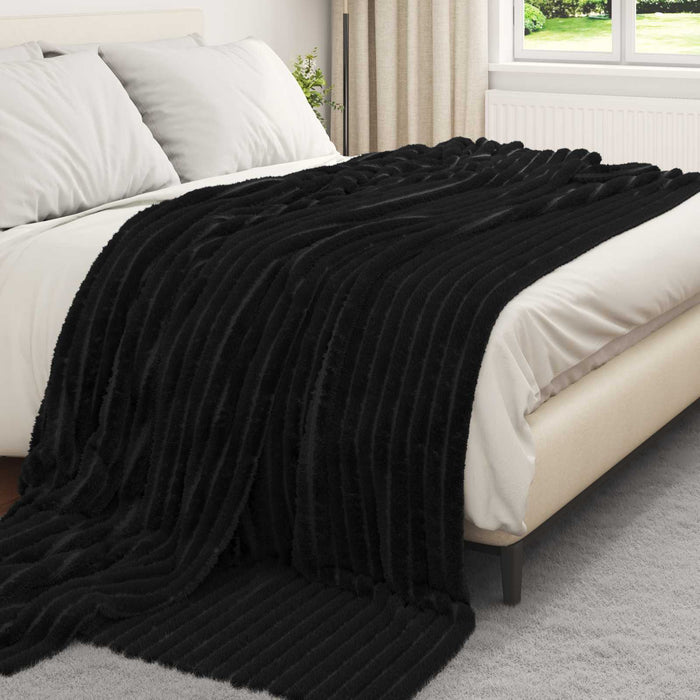 Pătura de aruncat Negru 240 x 220 cm Molton - WALTI WALTI