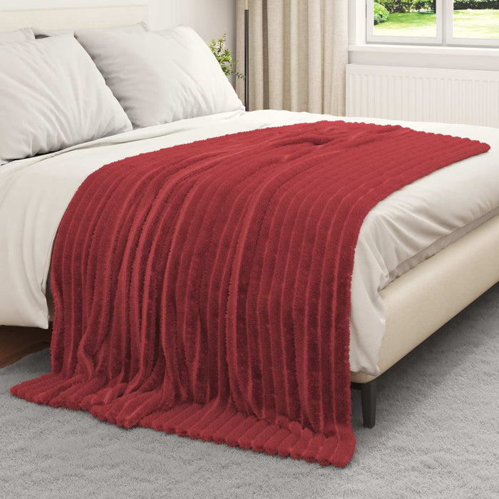 Pătura de aruncat Roșu Bordeaux 200 x 150 cm Molton - WALTI WALTI