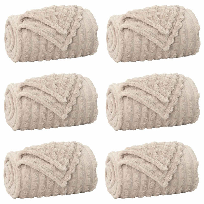 Pături de aruncat 6 pcs Bej 150 x 130 cm Molton - WALTI WALTI