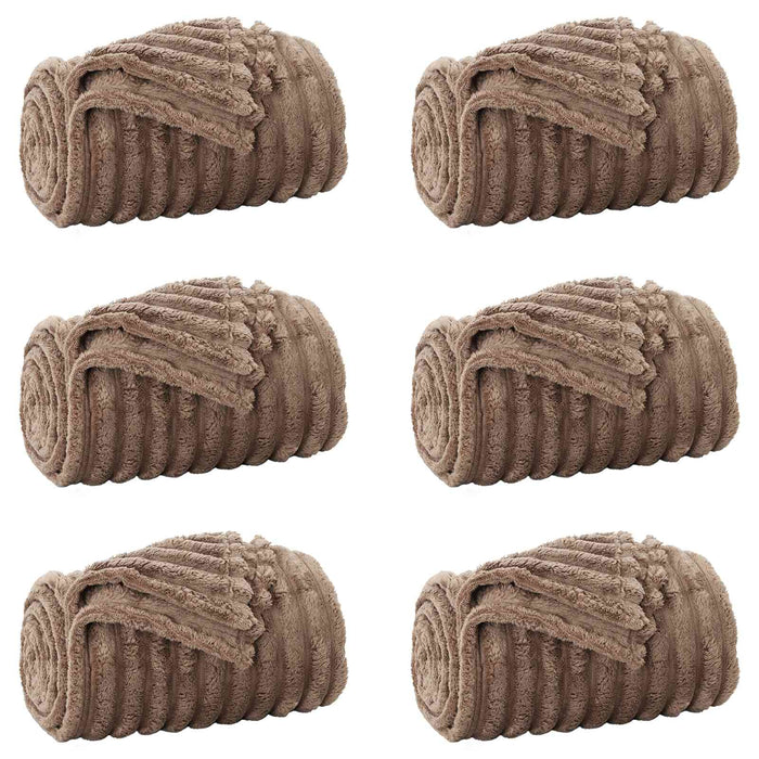 Pături de aruncat 6 pcs Culoare Cămilă 200 x 150 cm Molton - WALTI WALTI